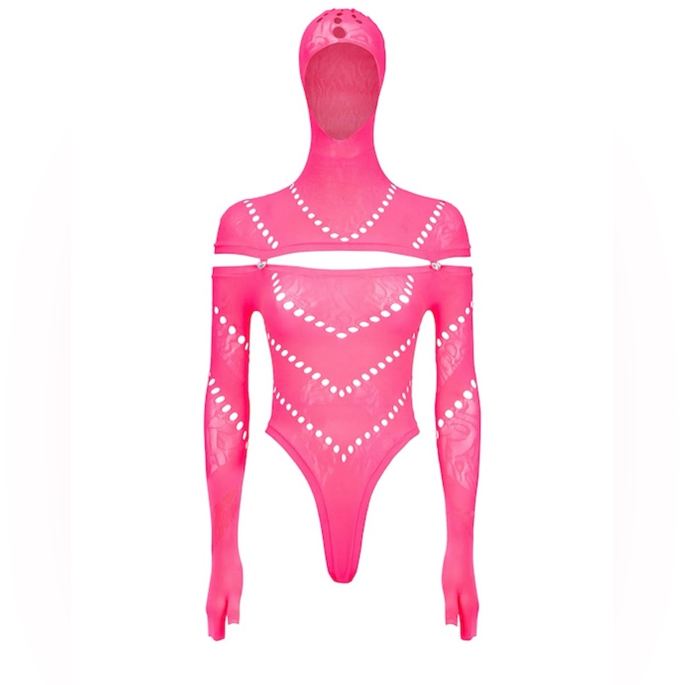 Poster Girl Pearl Bodysuit in Hot Pink